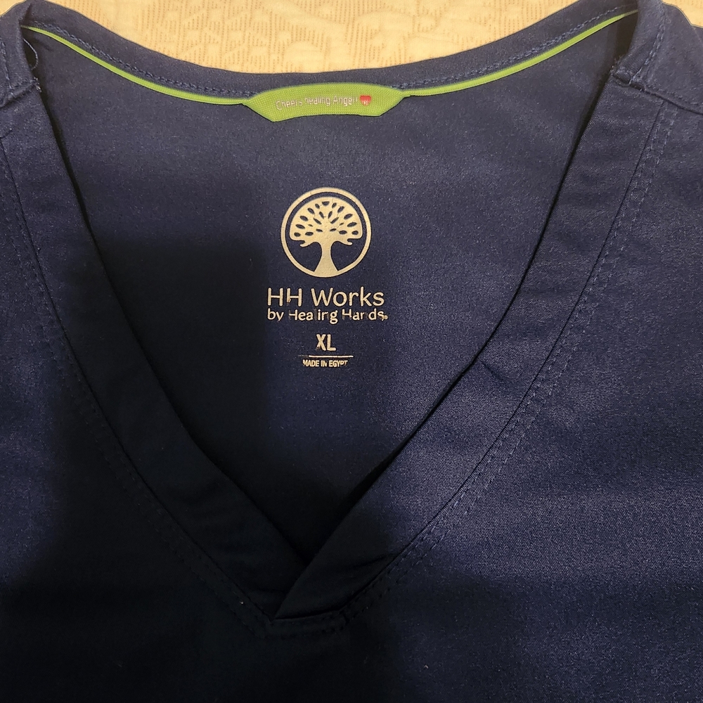 Healing Hands Navy Blue Women's Top